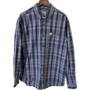 Mens L - CARHARTT Relaxed Fit Men’s Plaid Long Sleeve Shirt XL Button Down